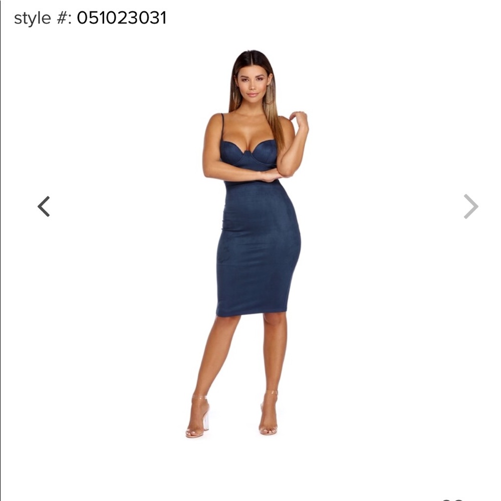 Beautiful Blue Bodycon Midi Dress From Windsor